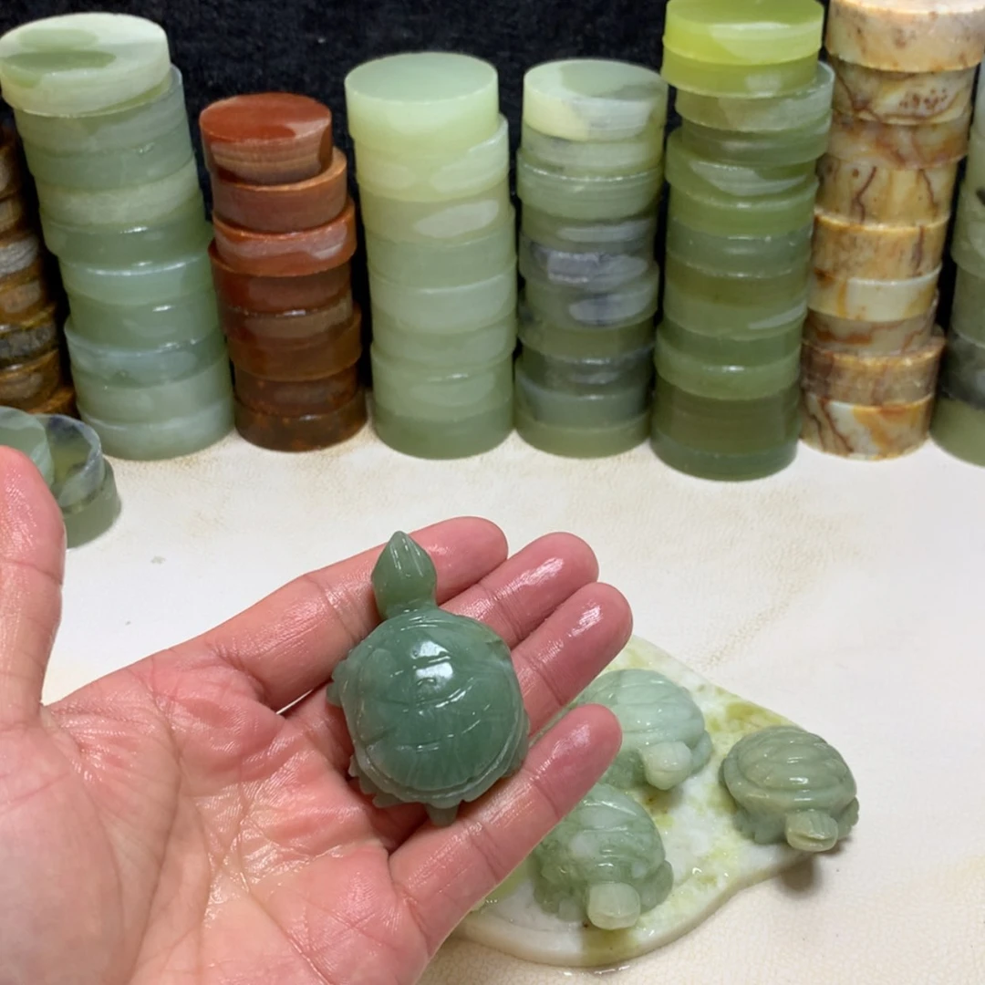 【闪购商品】蛇纹石玉珠宝半成品未镶嵌松*