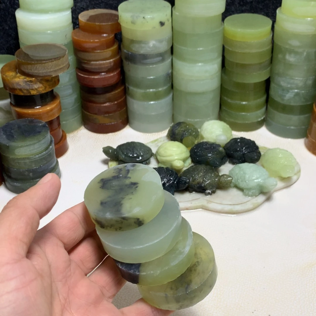 【闪购商品】蛇纹石玉珠宝半成品未镶嵌一****头
