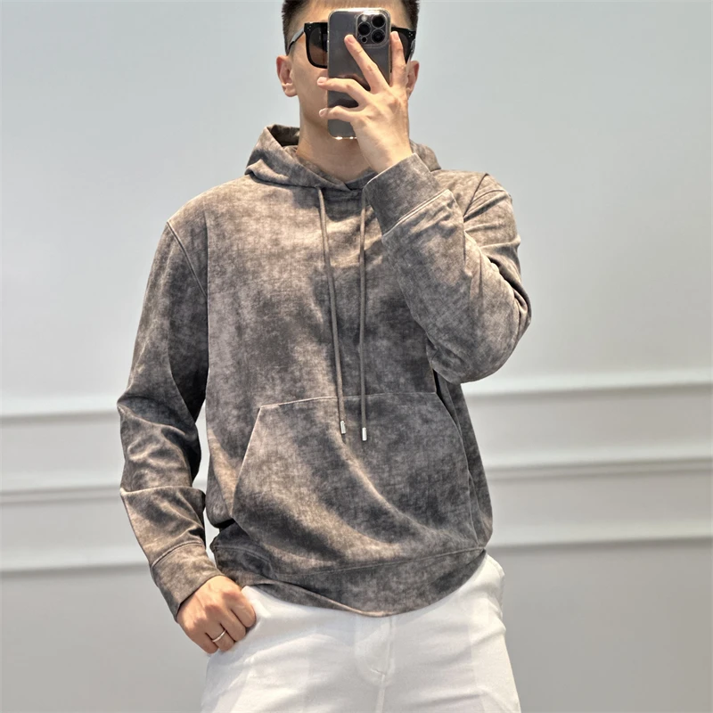 <古帝特尼>秋冬新款情侣印花莫代尔时尚百搭带套头连帽卫衣Z-8066