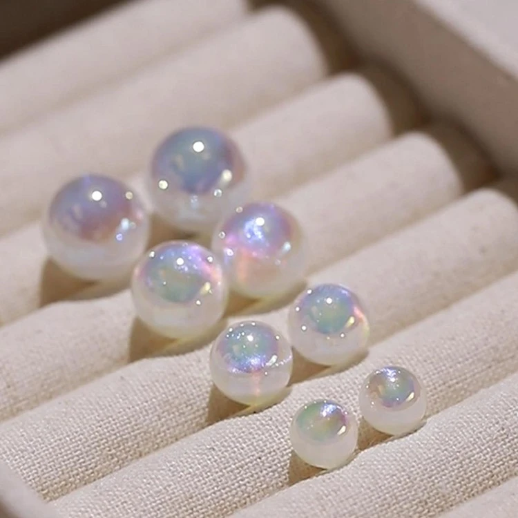 925银仿珍珠耳饰 人鱼姬耳钉女高级感复古大正圆耳环耳饰