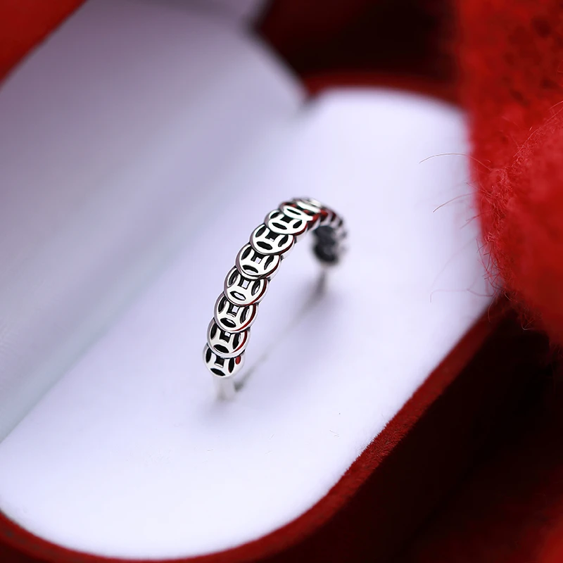 足银戒指 999纯银戒指女钱币食指戒轻奢高级感转运指环本命年礼物