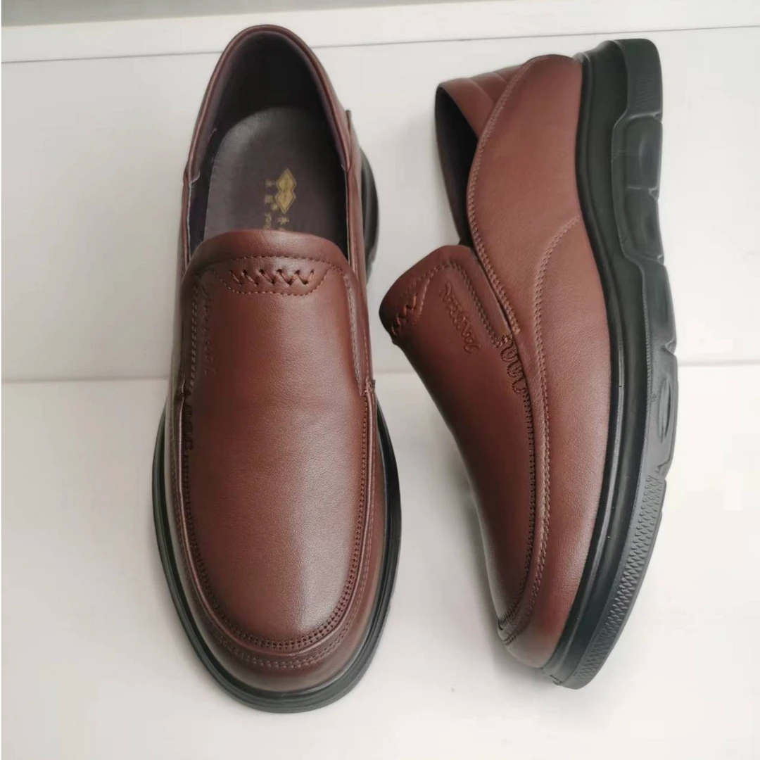 永威河南永威皮鞋 真皮皮鞋聚氨酯鞋底大气柔软舒适皮鞋