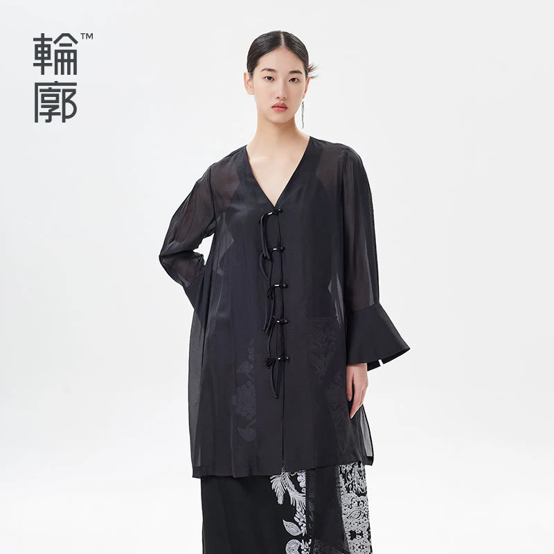 （轮廓时装周同款）轮廓设计师款衬衫原创复古新中式盘扣L231Y014