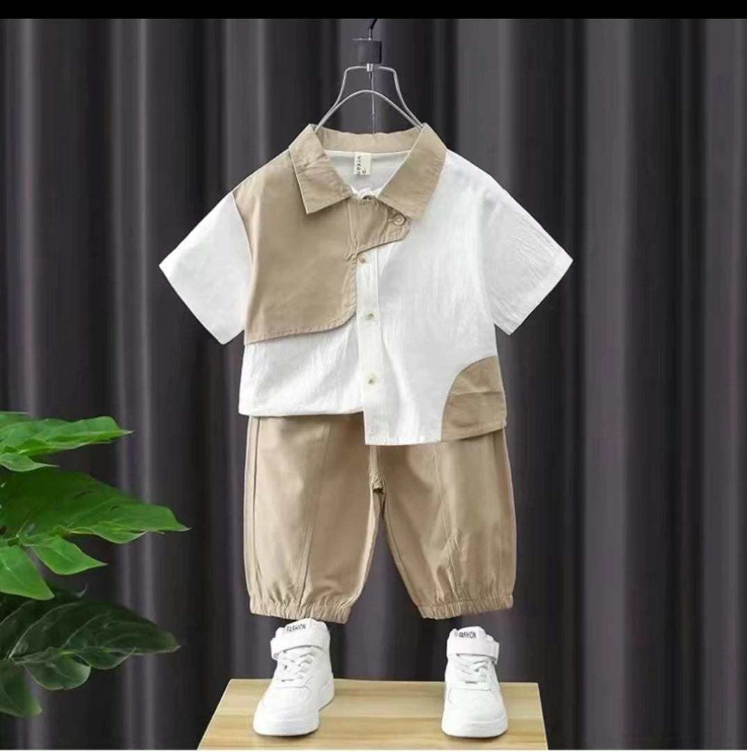 男童套装夏季新款宝宝薄款短袖小童套装儿童夏款男宝洋气两件套