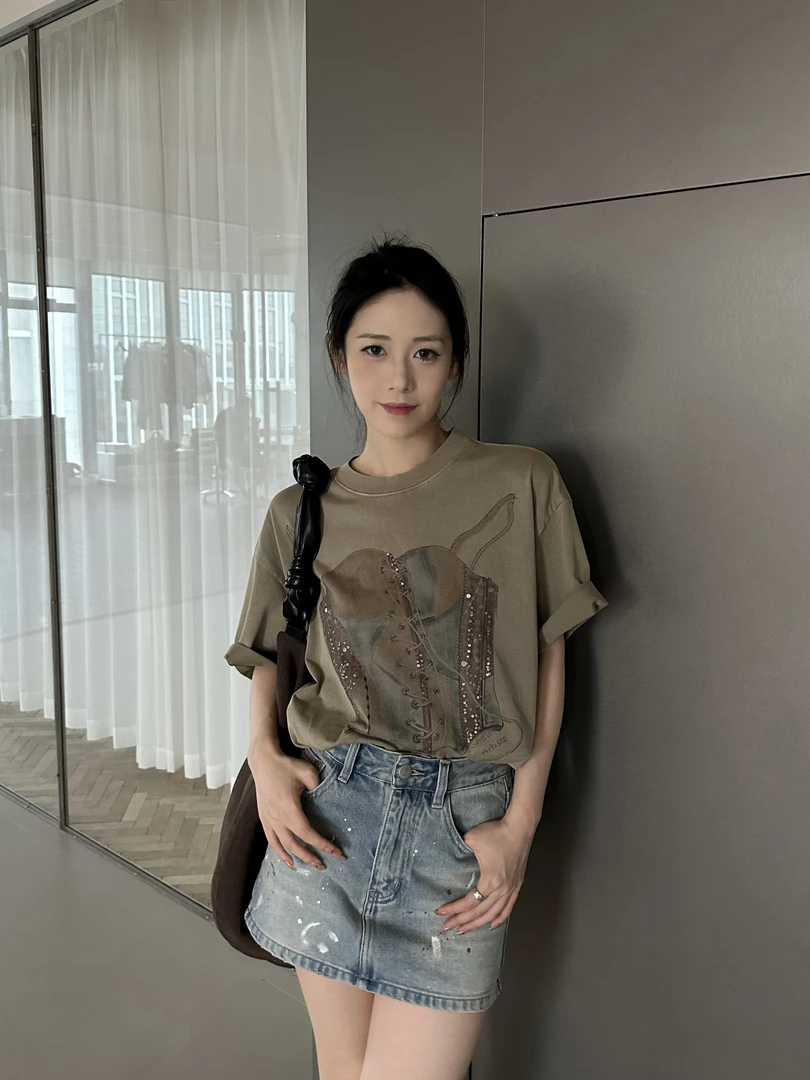 SHELLE ARTISTE 24aw印花刺绣短袖t恤