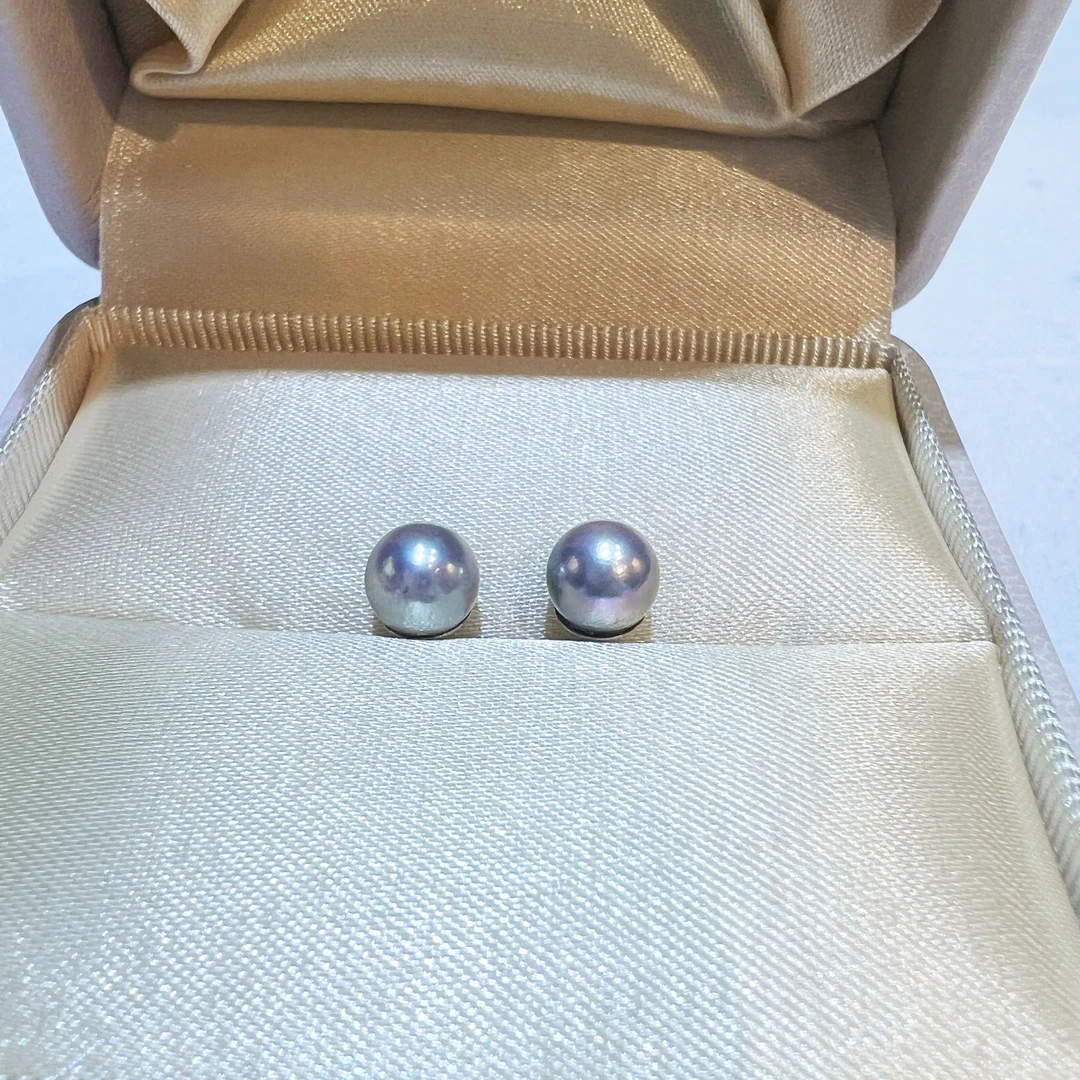【南南专属】海水珍珠6-7mm真多麻s925素耳钉E013[带证书]