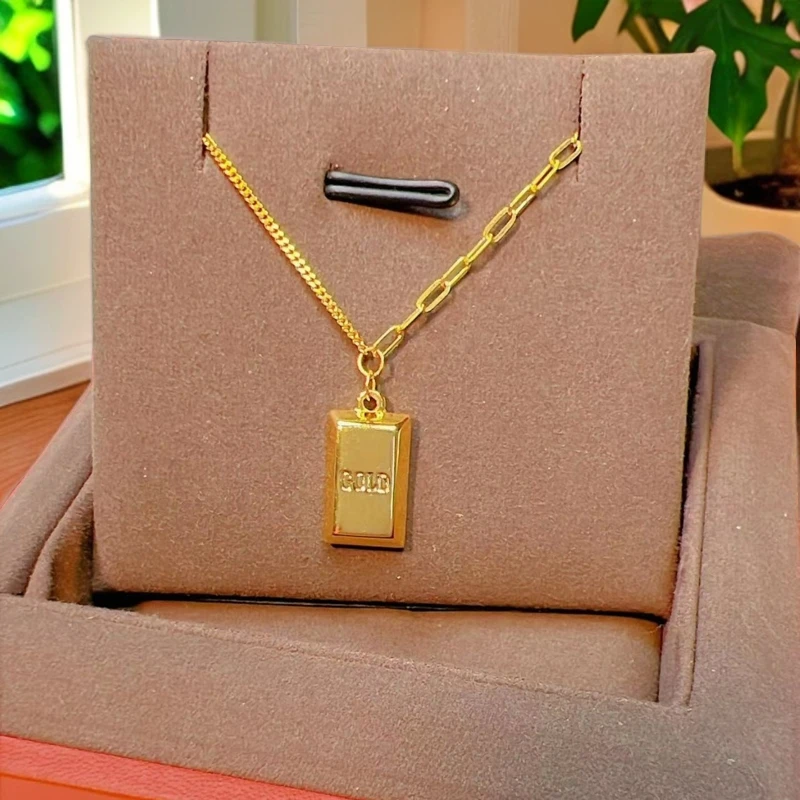足金999 简约暴富小金条百搭套链
