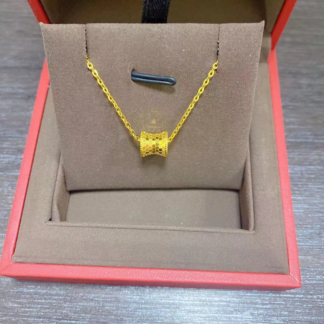 足金999   精品时尚百搭鱼鳞小蛮腰环环相扣扣头套链