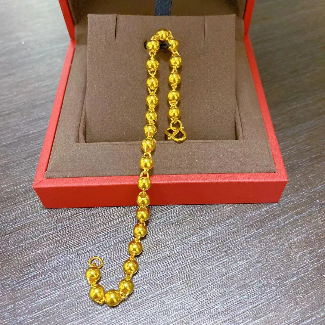 足金999.9 经典百搭大号光珠手链