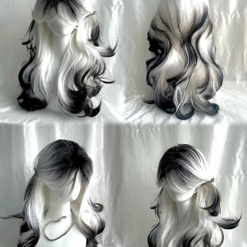 【steph】渐变暹罗猫超帅！长发假毛！cos黑白巴黎画染长卷发渐层