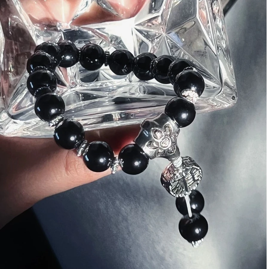 合金手链 【steph】近墨 多宝浅灰黑色手串男女转运珠