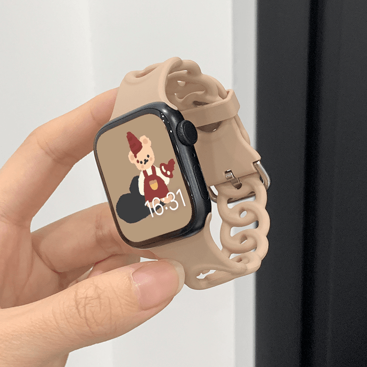 适用苹果手表 甜甜圈硅胶iwatch表带applewatch9创意透气s8/7表链