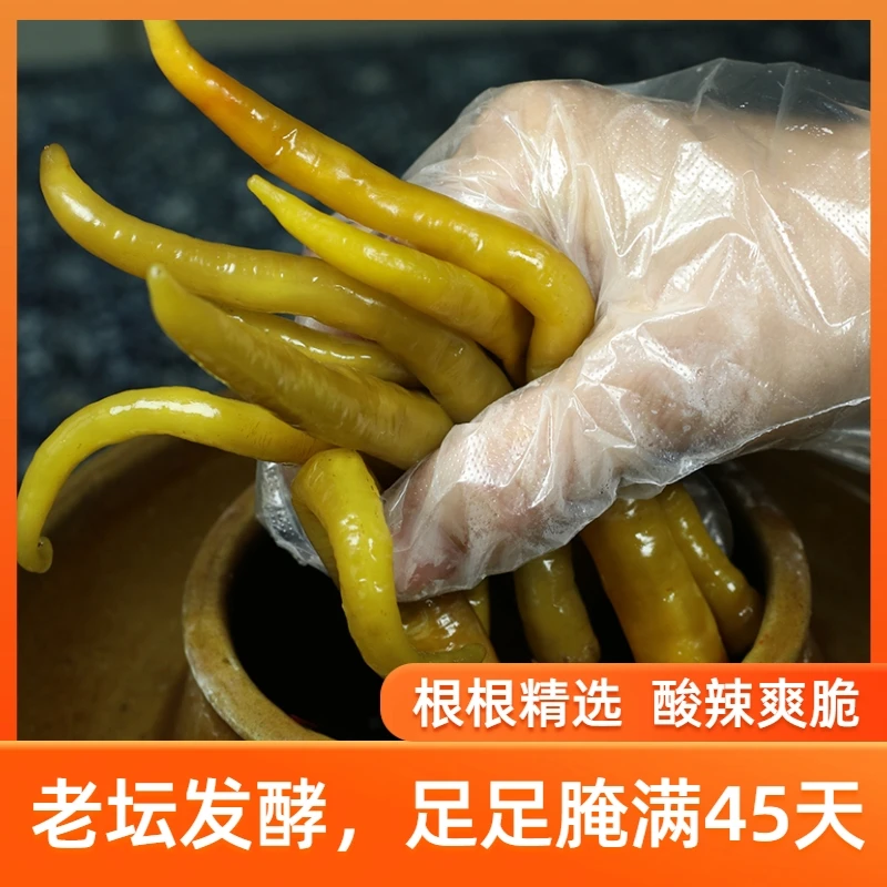 湖南特产 酸辣椒 泡辣椒 老坛腌制 泡椒 开胃 酸辣脆爽500g