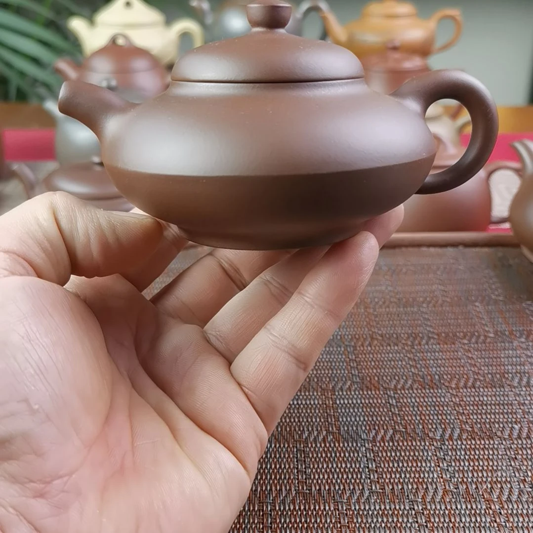 紫砂茶壶紫泥合欢200CC国工孤品