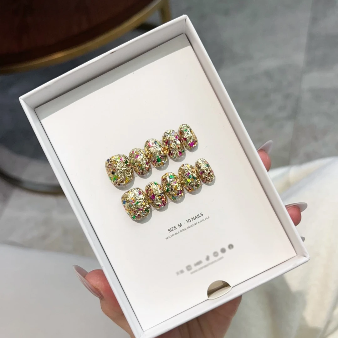 【伊丽莎白的王冠】设计师款高级感奢华短甲穿戴甲爆闪穿戴式指甲贴