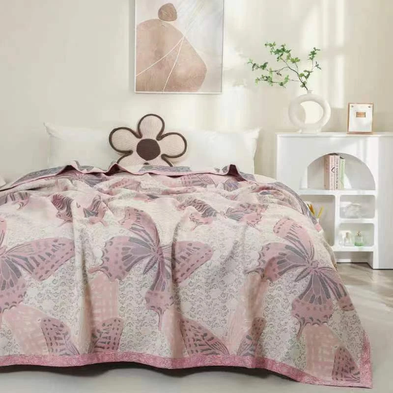 新[蝶梦粉]-52x78cm高奢有机彩棉冰氧软凉席