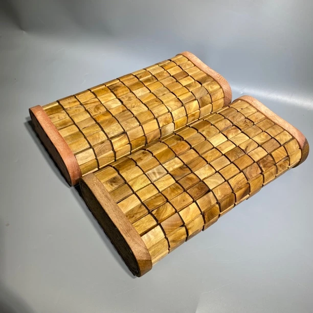 金丝楠木小叶木枕头金丝楠高枕实木木枕无忧手工透气硬枕凉爽成人