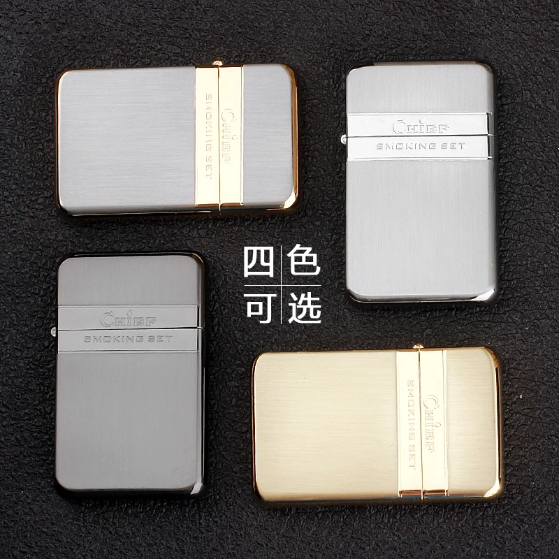 首领创意薄款开盖精致齿轮煤油打火机时尚高档原装个性七夕礼物