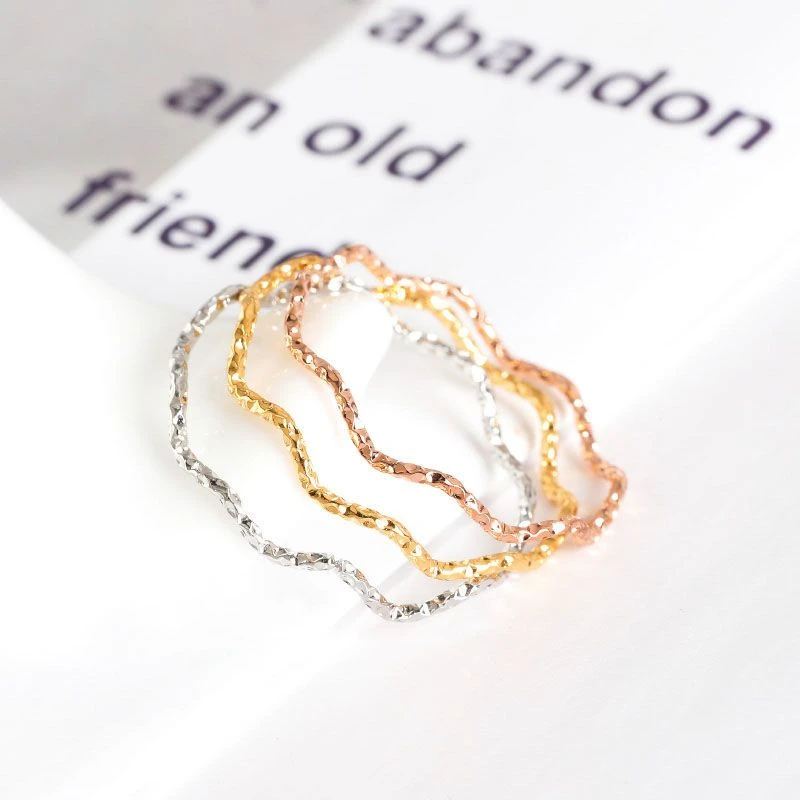 钛钢戒指 不掉色素圈戒指女时尚个性ins潮钛钢镀食指尾戒小指环