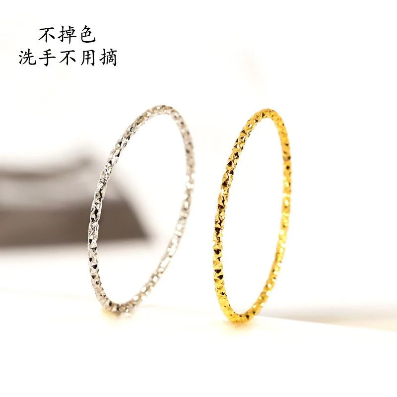 日韩满天星戒指女ins不掉色潮小众设计钛钢轻奢素圈闺蜜戒子尾戒