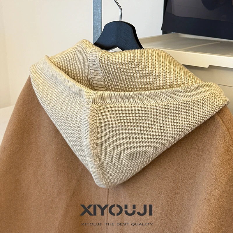 叠穿针织帽子假帽子领单独买兜帽可拆卸加厚冬季保暖连帽防脏男女