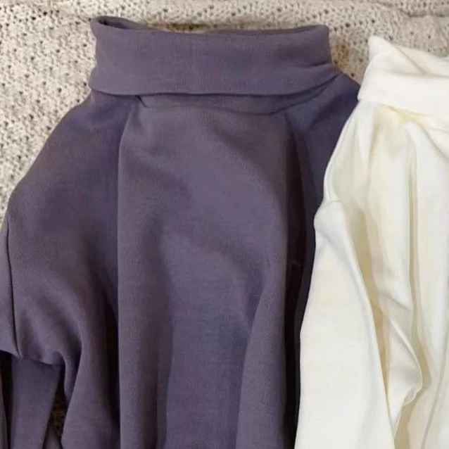 【JMJQ 231071】秋冬儿童高领堆堆领单层加厚自发热长袖贴身打底衫