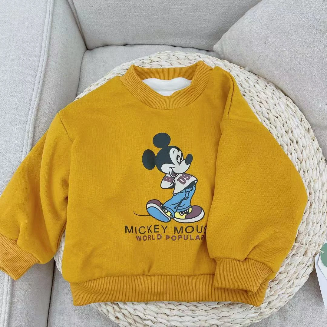 【JMJQ 23738】秋冬中小童韩版米奇加绒卫衣时尚宝宝