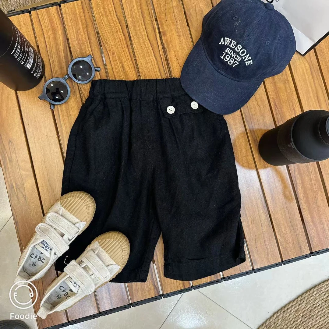 【断码处理夏 23108】 夏季中小童韩版黑色洋气休闲七分裤