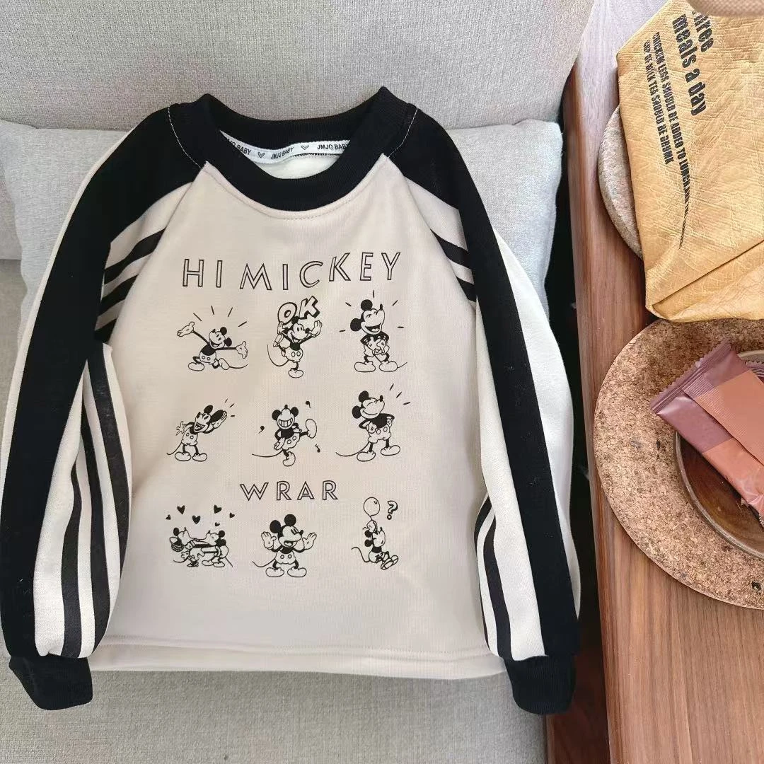 【JMJQ 201177】秋冬韩版时尚印花圆领印花贴身亲肤插肩袖加绒卫衣