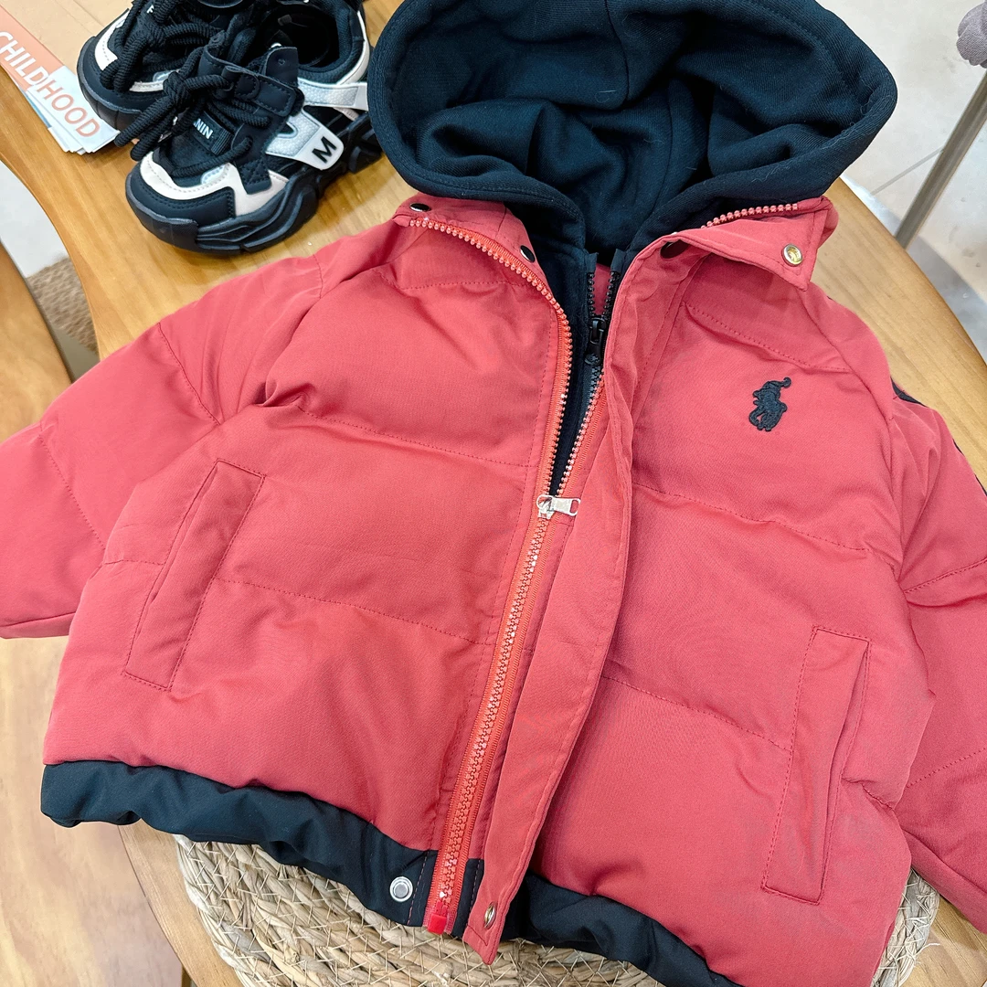 【年款 201220】冬季中小童韩版双拉链锁温保暖假两件连帽棉服外套
