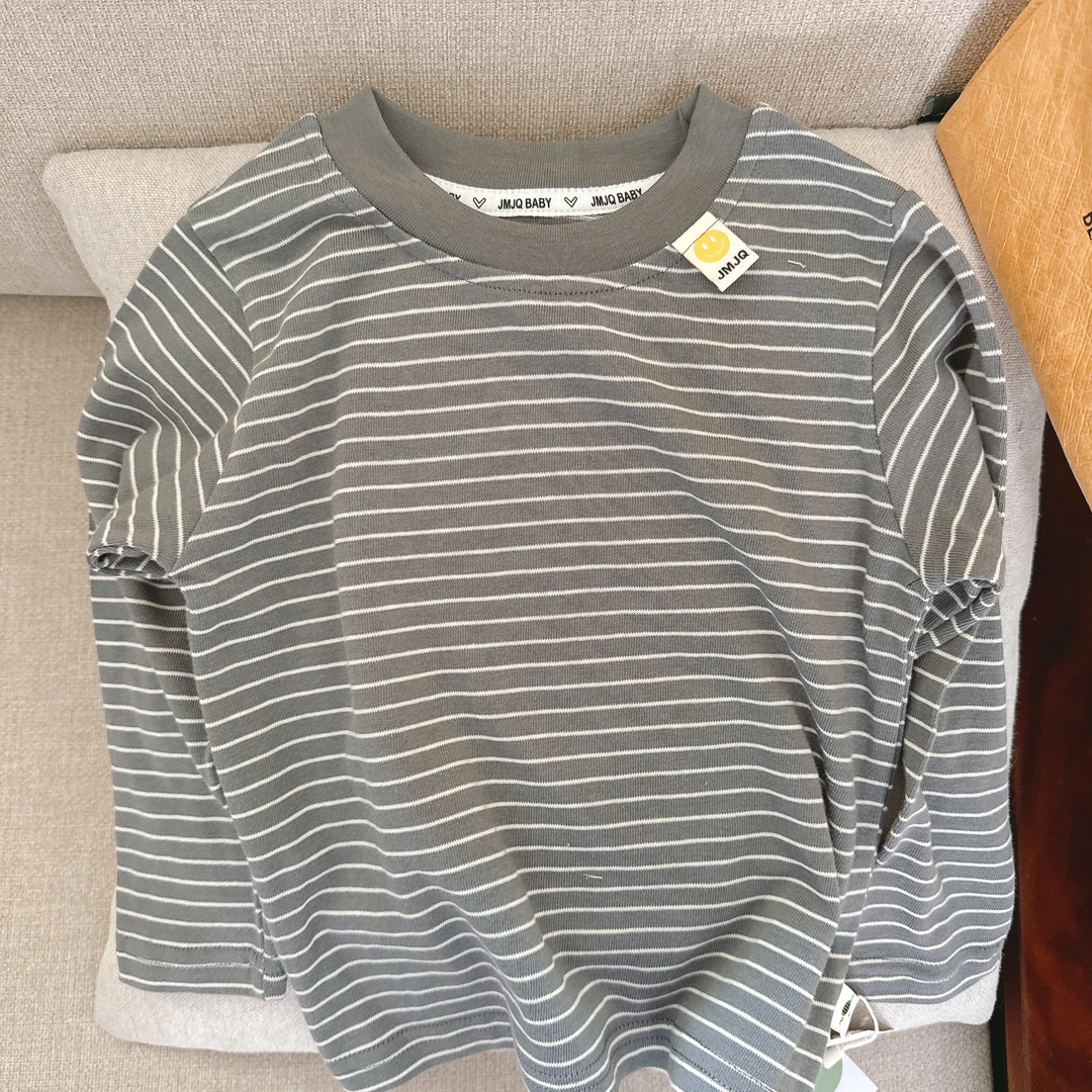 【断码处理 秋季 20897】春秋儿童亲肤色织条纹加厚单层长袖打底衫