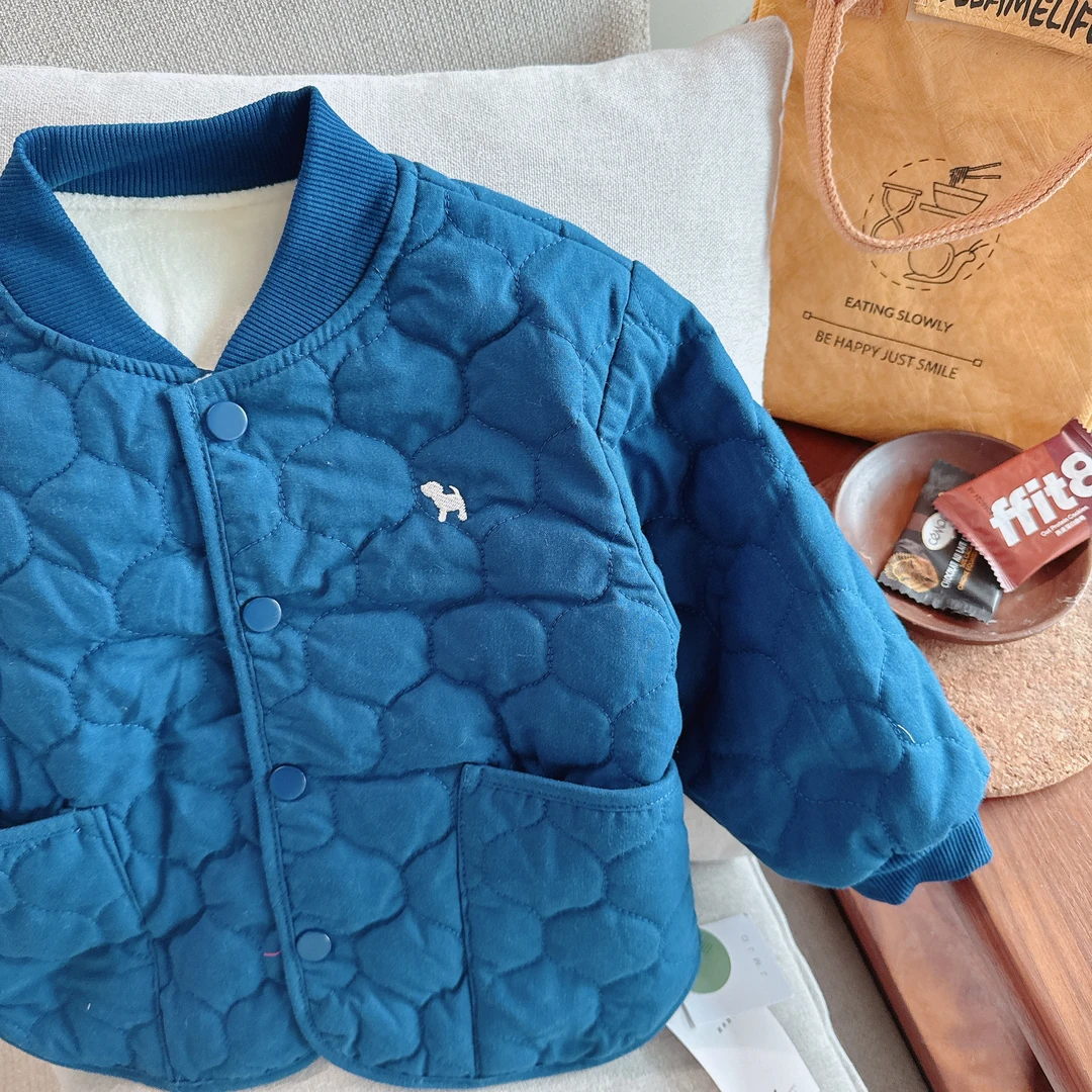 【JMJQ 201305】秋冬季儿童休闲保暖加厚加绒绗棉御寒圆领外套