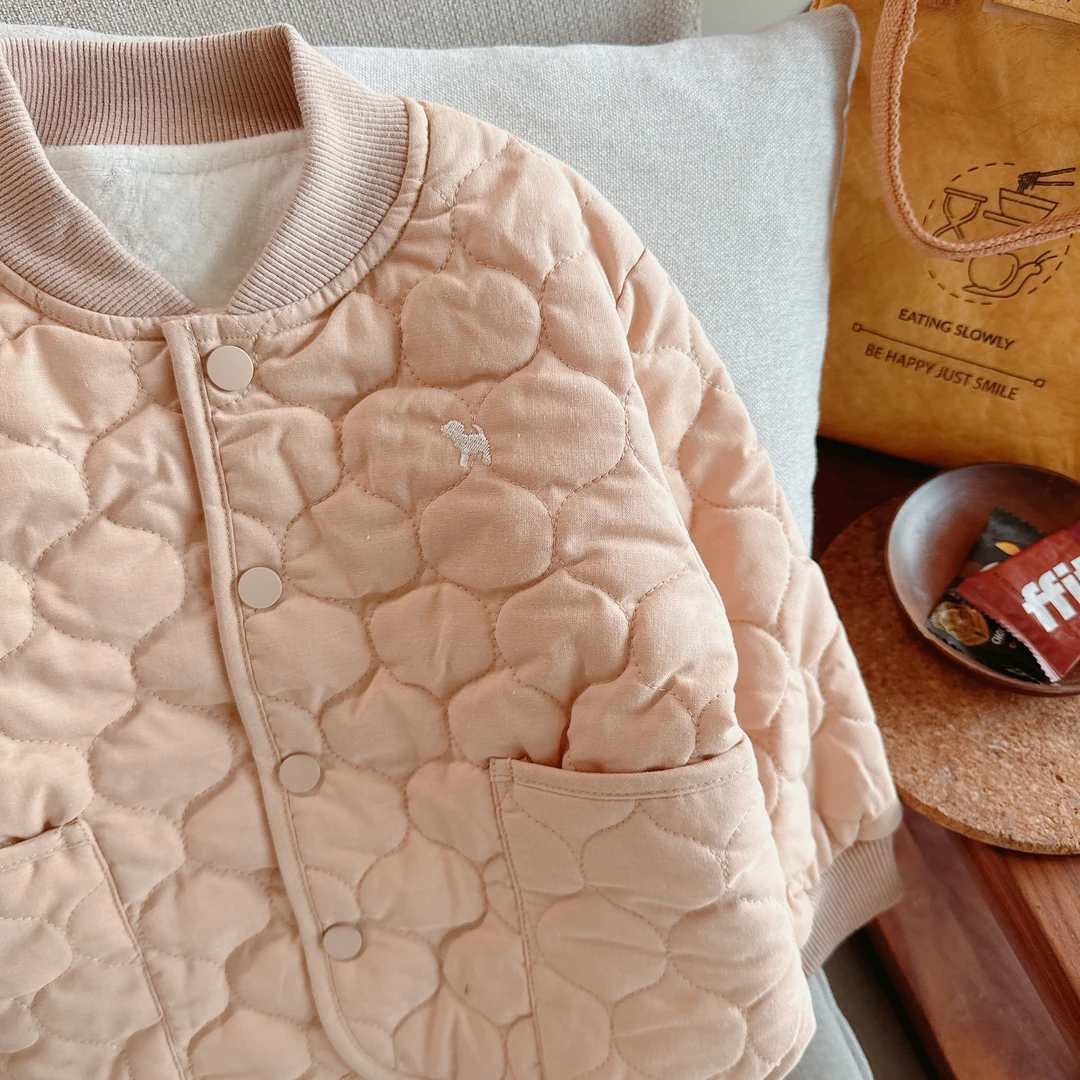 【JMJQ 201308】秋冬季儿童休闲保暖加厚加绒绗棉御寒圆领外套