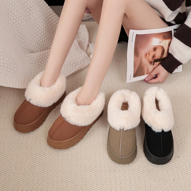 【Ramlidar】冬季新款雪地靴女厚底保暖短筒鞋子女款厚底防滑K-88