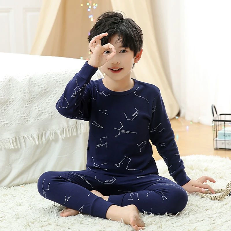 儿童打底内衣套装纯棉男童秋衣秋裤全棉小男孩睡衣中保暖棉毛衫
