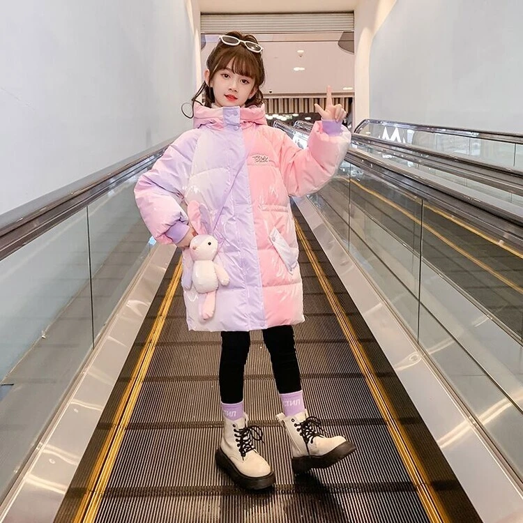 女童棉衣冬装2023新款洋气儿童加绒棉服大童女孩冬季棉袄外套免洗