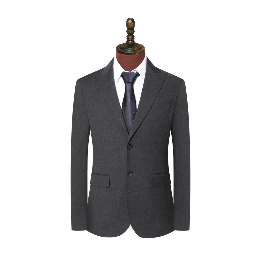 枪驳领双开叉小个子男西装结婚男士秋冬休闲时尚礼服（单上衣）西服