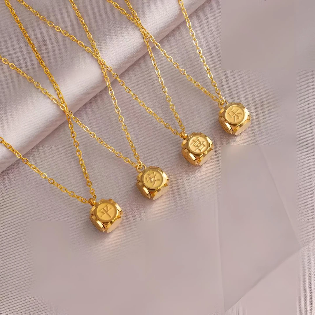 钛钢项链 不掉色  新中式国风平安喜乐项链气质百搭锁骨链女