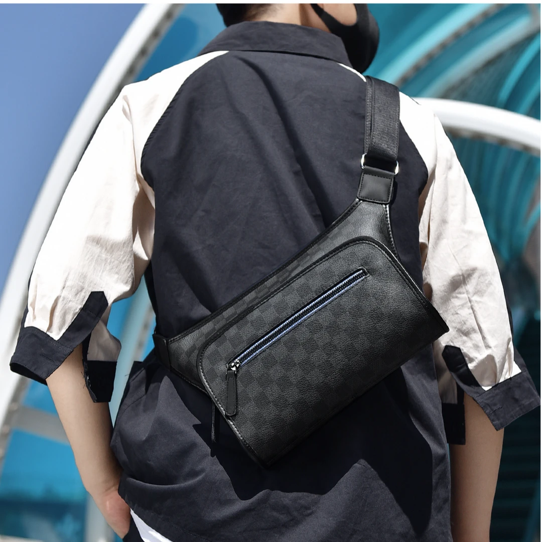 2025夏季新款头层牛皮马鞍包男士斜挎包百搭休闲小包时尚单肩包潮