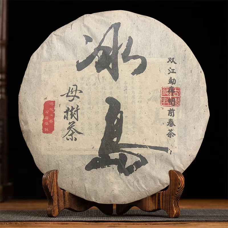 2017年冰岛母树茶双江勐库明前春尖普洱茶生茶饼357g茶叶耐泡
