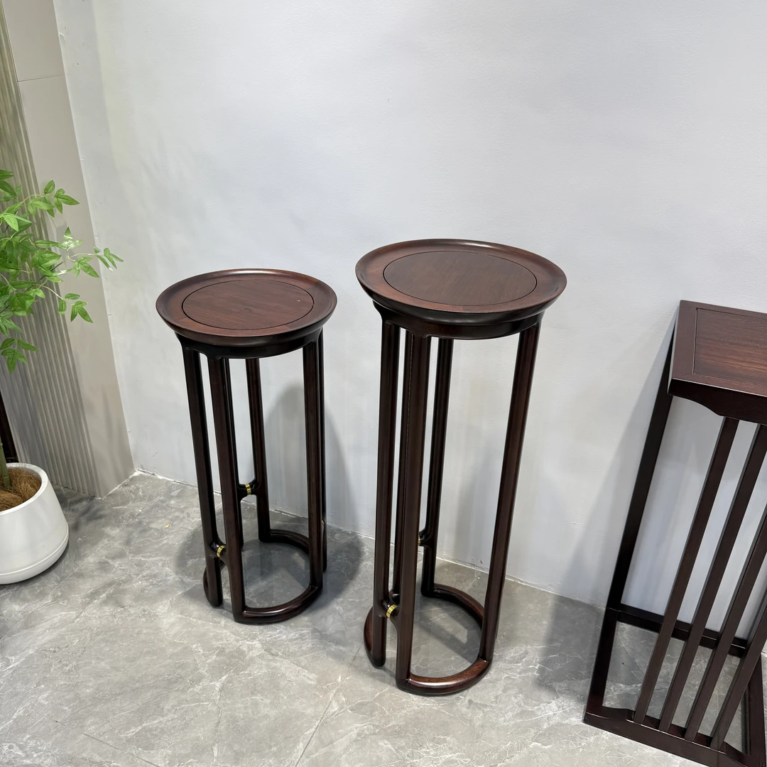 成源实木丨新中式实木花架客厅家用简约古典圆形餐厅