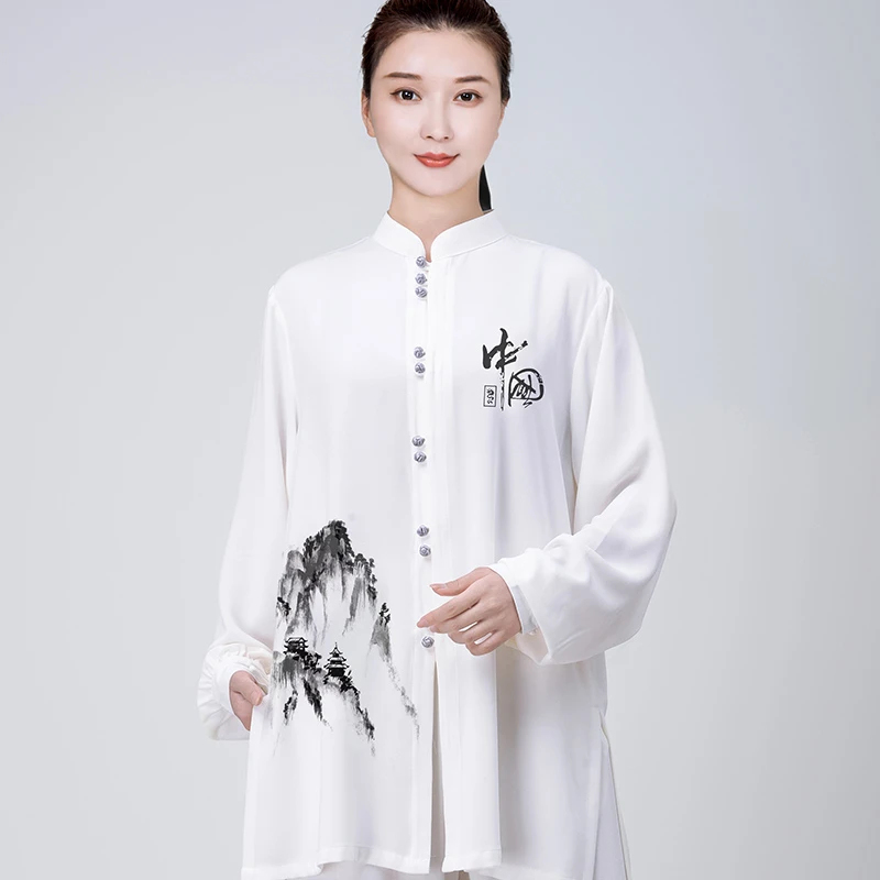 太极服女2025新款高端比赛表演太极拳练功服男春秋长款服装中国风