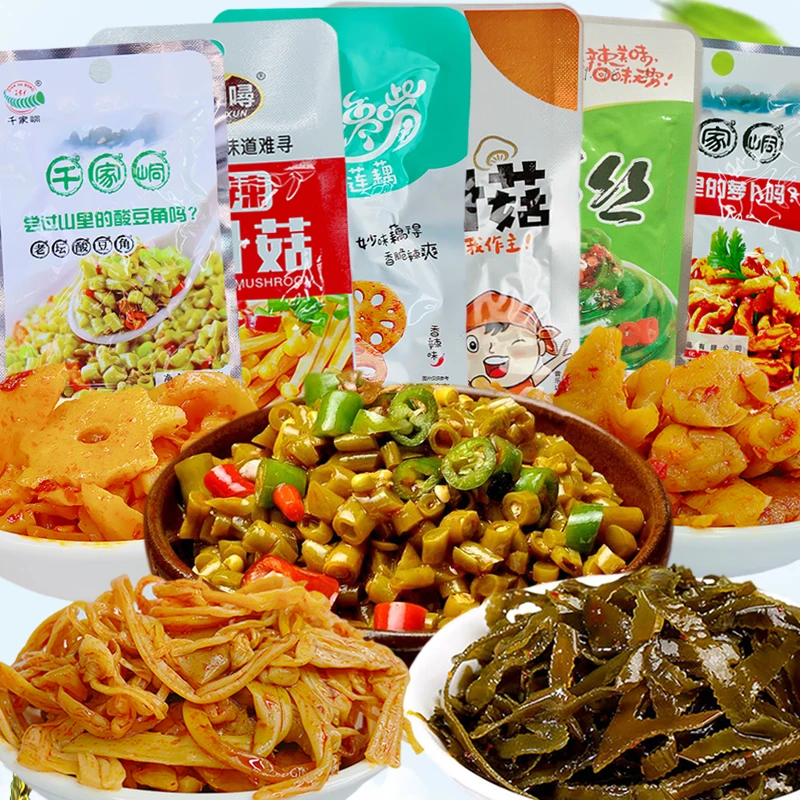 千家峒老坛酸豆角萝卜莲藕金针菇海带怀旧泡菜缸豆下饭菜蔬菜礼包
