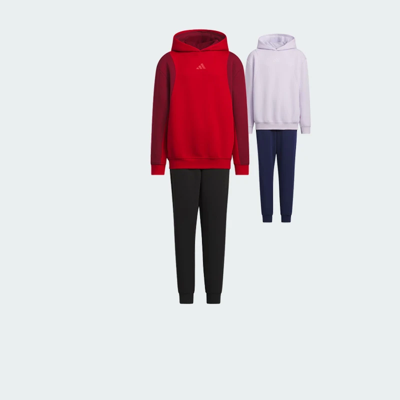 【清仓】阿迪达斯25春季大童运动套装儿童棉质针织长袖两件套JN4385