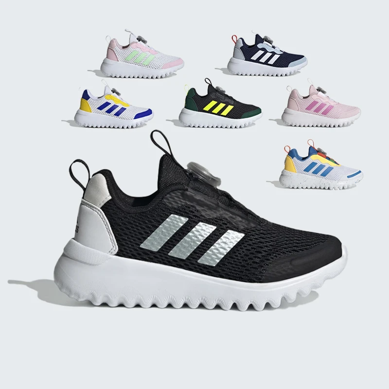 阿迪达斯童鞋春夏款男女中大童BOA旋钮透气跑步休闲鞋ID3376