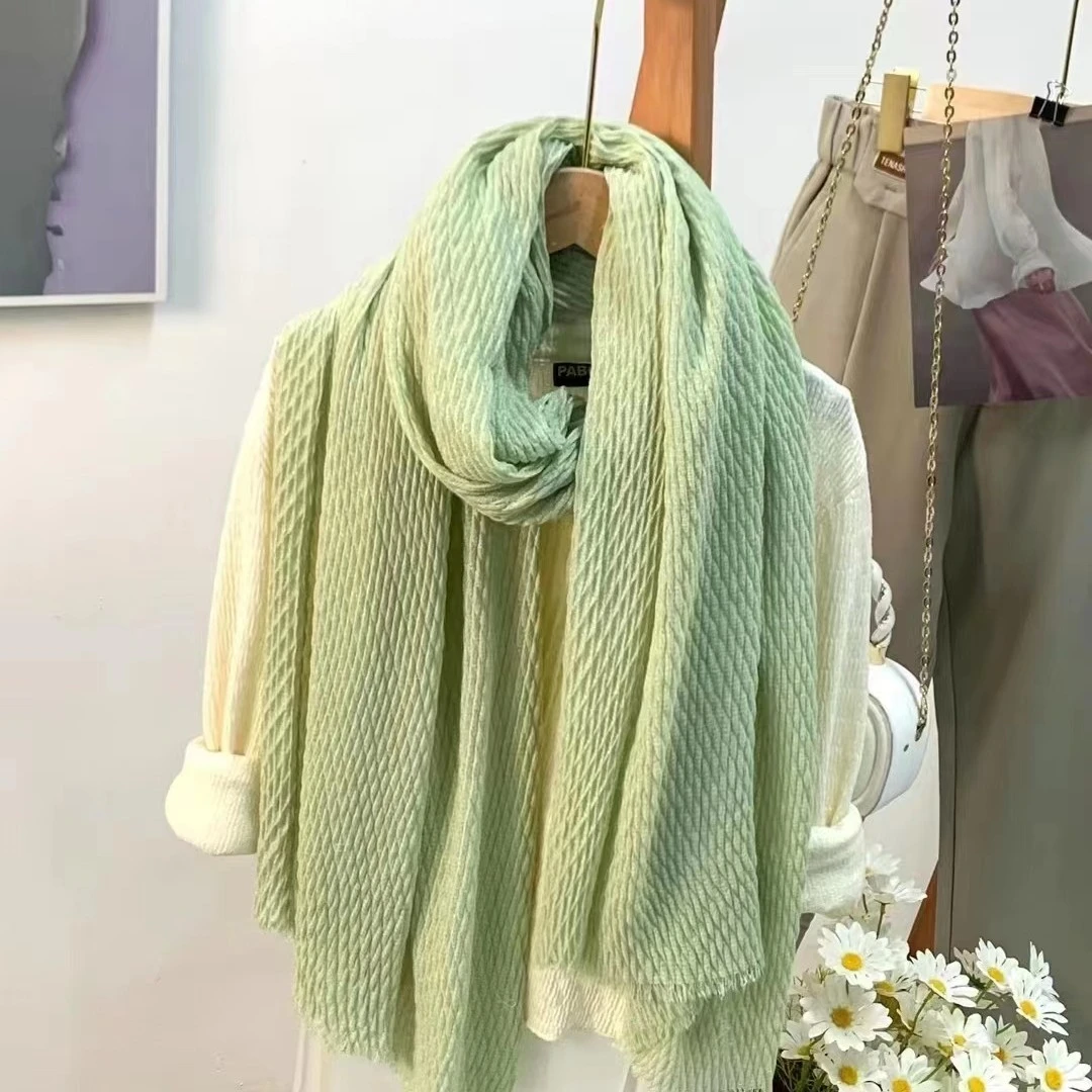 复古风怀旧风时尚百搭绿色流行装饰围巾