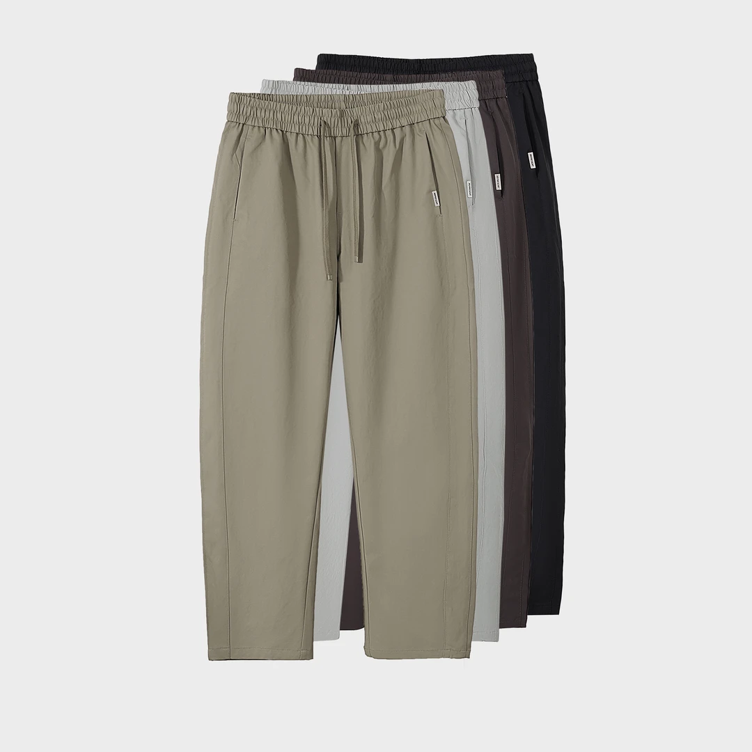 男士舒适透气宽松抽绳简约通勤户外运动弯刀运动休闲裤58-2055