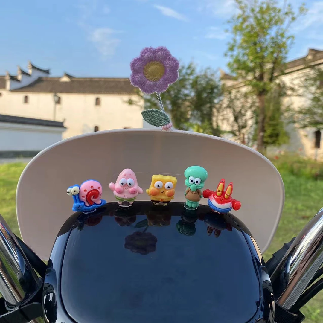 电动自行车海绵宝宝装饰贴摩托车电瓶车自行车装饰蟹蟹摆件装饰贴