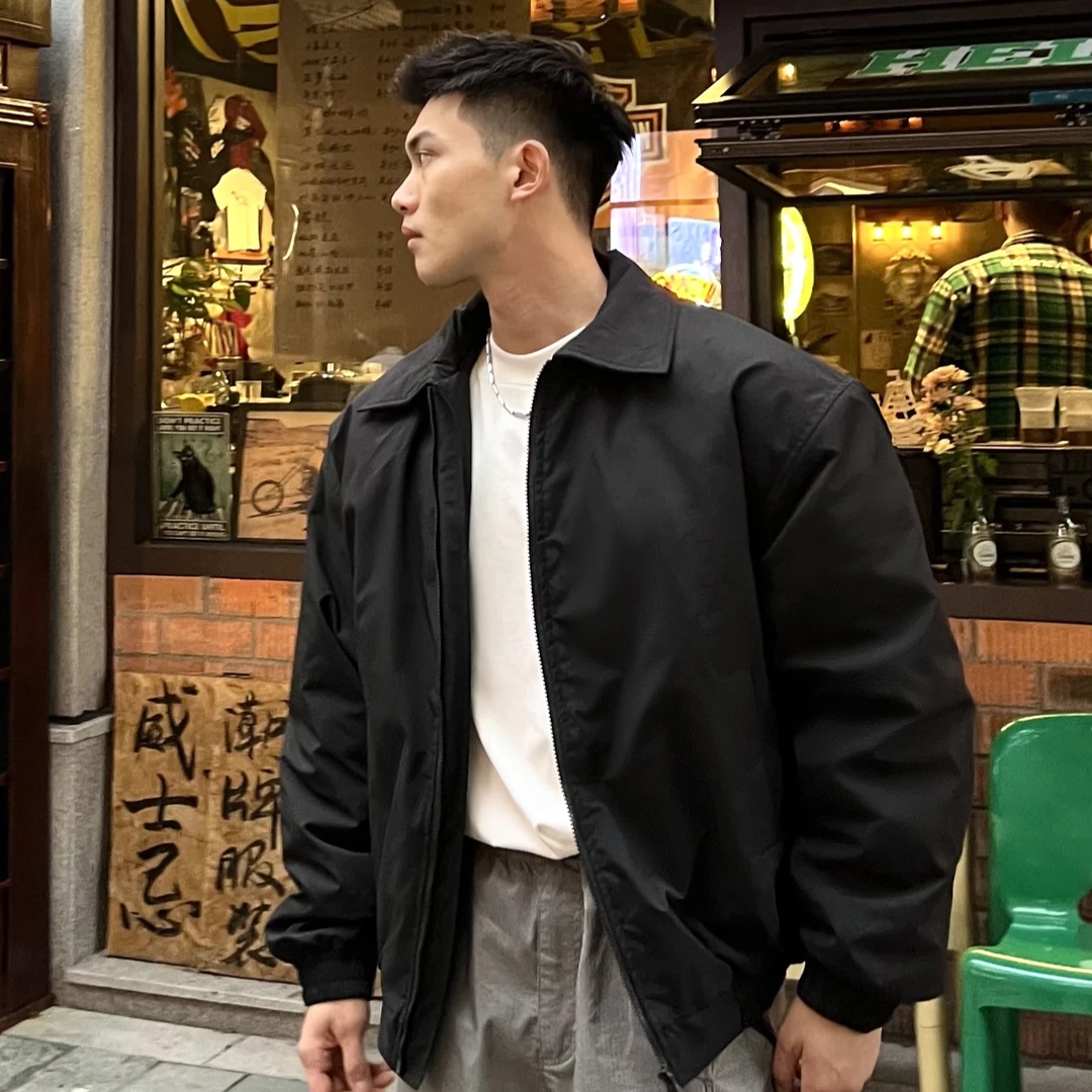 美式秋冬季三防翻领棉服显大户外工装百搭宽松外套男