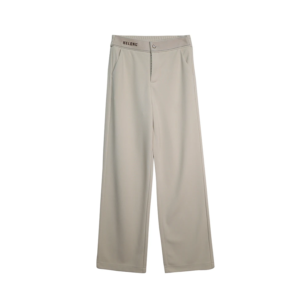 X2635【春上新】时尚高腰宽松垂感直筒显瘦长裤